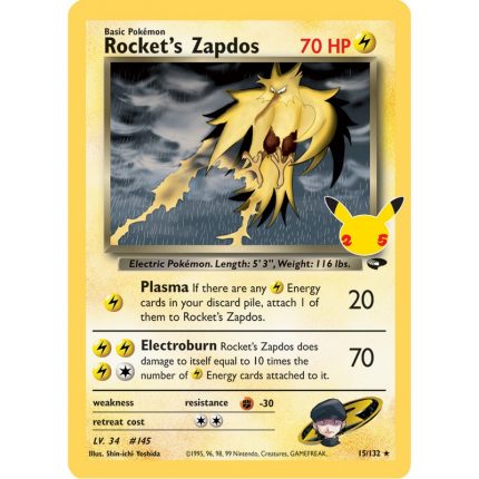 Pokémon Celebrations Classic Collection 15/132 Rocket's Zapdos (Holo)